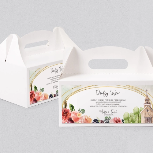 Pudełko na ciasto weselne Spring Love - Motyw 1