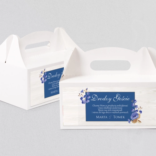 Pudełko na ciasto weselne Biała Stodoła - Motyw 5