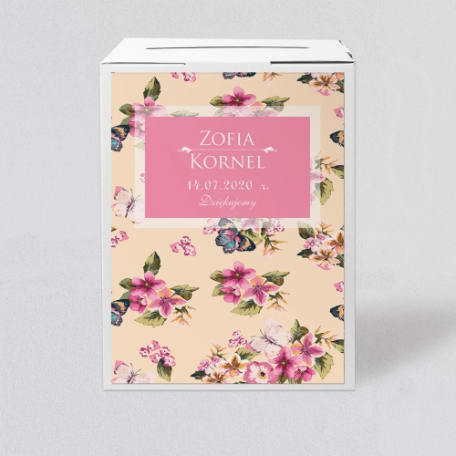 Pudełko na koperty i pieniądze Kwiatowe Pole Motyw 5