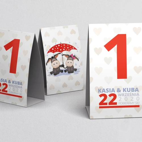 Numerki na stół Uroczy Deszcz Motyw 7