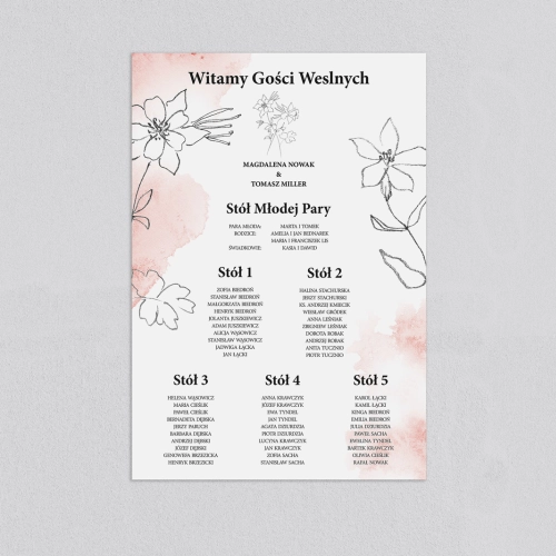 Plan stołów weselnych Julietta - Motyw 2