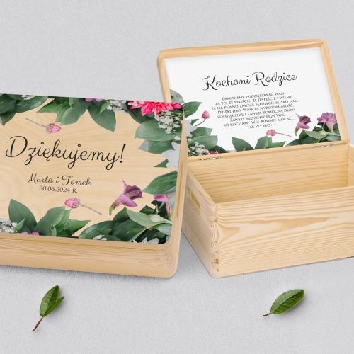 Skrzyneczka dla Rodziców - naturalna Soft Motyw 6