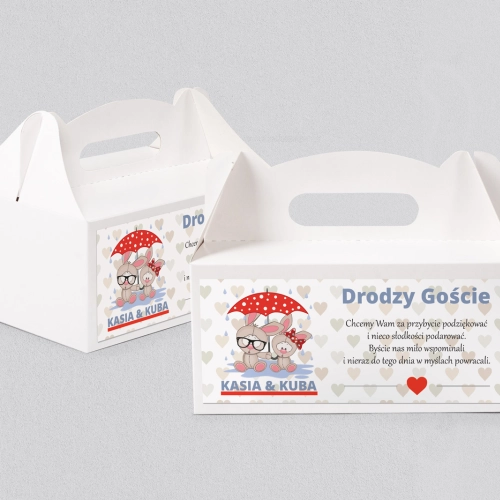 Pudełko na ciasto weselne Uroczy Deszcz Motyw 4