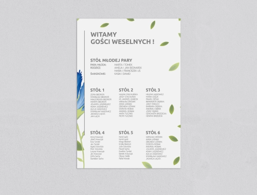 Plan stołów weselnych Lea - Motyw 2