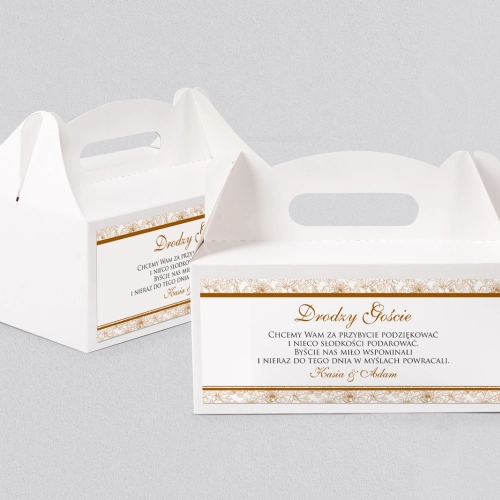 Pudełko na ciasto weselne Ornaments - Motyw 4