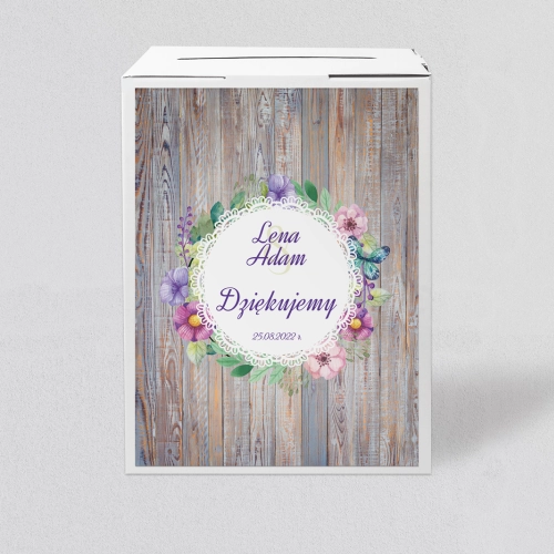 Pudełko na koperty i pieniądze Rustical Motyw 9