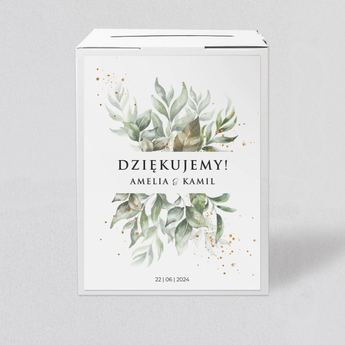 Pudełko na koperty i pieniądze Leaves Motyw 1