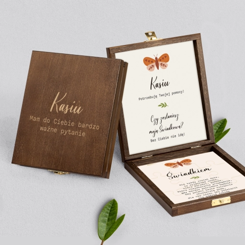 Prośba o świadkowanie - brązowe puzzle Butterflies - Motyw 2
