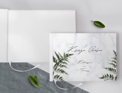 Księga Gości Weselnych Marble leaf Motyw 2