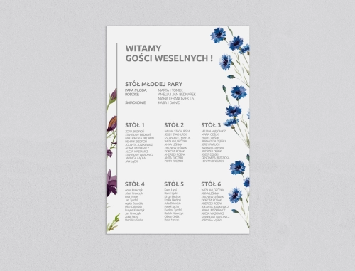 Plan stołów weselnych Lea - Motyw 1