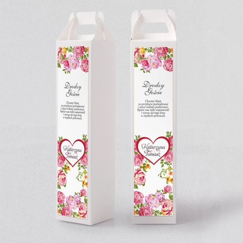 Pudełko na alkohol Serca Kwiat Motyw 6