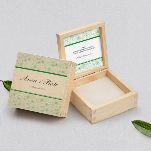 Pudełko na obrączki naturalne - Ornaments Motyw 12