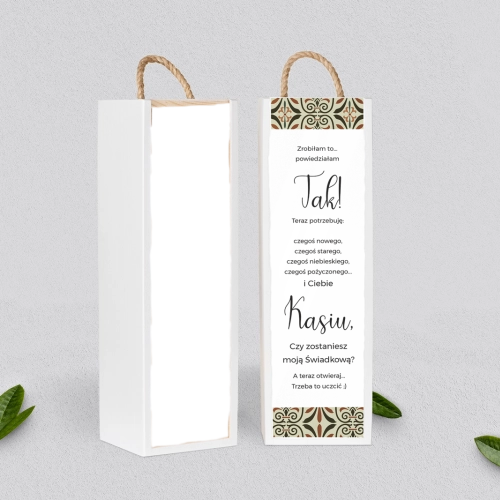 Prośba o Świadkowanie - SNW Akryl biała Vintage Motyw 3