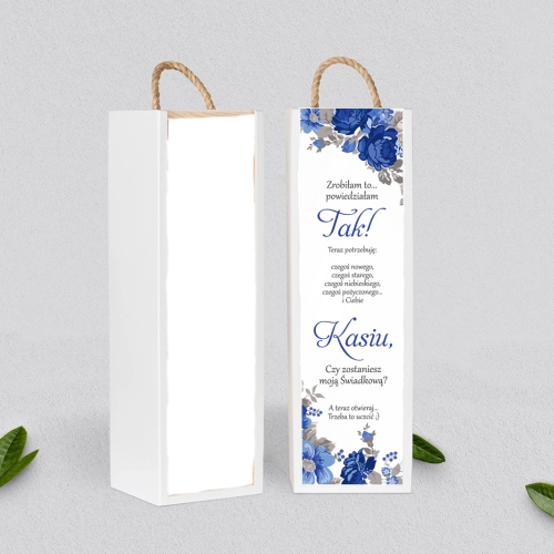 Prośba o Świadkowanie - SNW Akryl biała Serce Kwiat Motyw 2