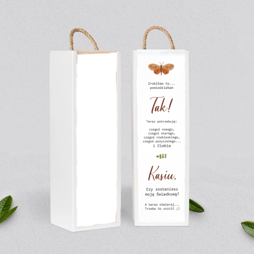 Prośba o Świadkowanie - SNW Akryl biała Butterflies - Motyw 4