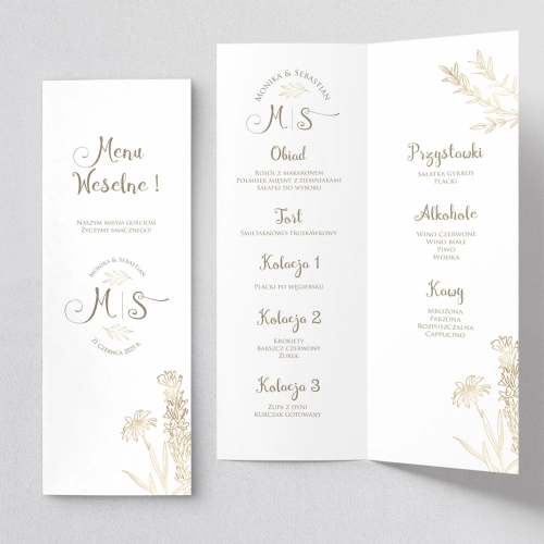 Menu Weselne Fiori - Motyw 1