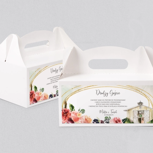 Pudełko na ciasto weselne Spring Love - Motyw 4