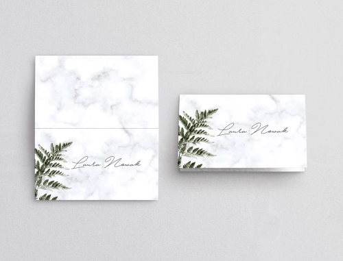Winietki ślubne składane Marble leaf - Motyw 2