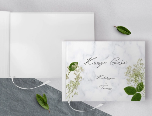 Księga Gości Weselnych Marble leaf Motyw 3