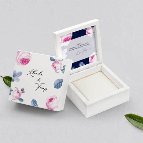 Pudełko na obrączki białe - Loveletter Motyw 3