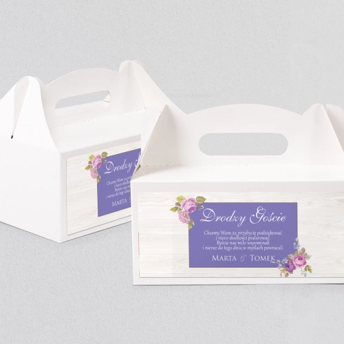 Pudełko na ciasto weselne Biała Stodoła - Motyw 6
