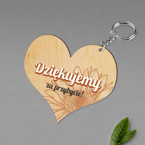 Breloki z Nadrukiem - Serce Sunflowers Motyw 2