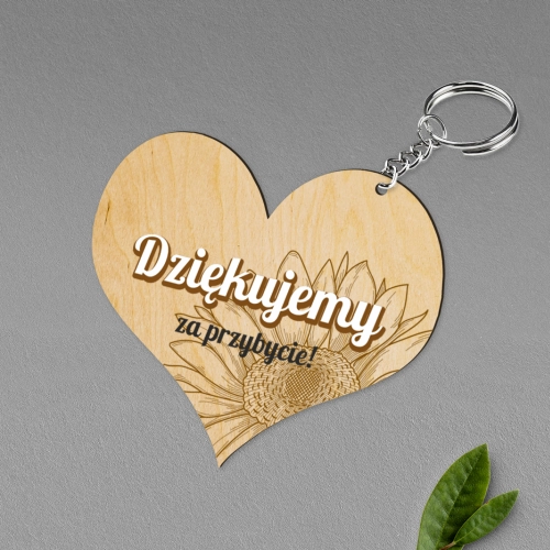 Breloki z Nadrukiem - Serce Sunflowers Motyw 3