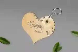 Breloki z Nadrukiem - Serce Akwarelowe Wianki Motyw 4