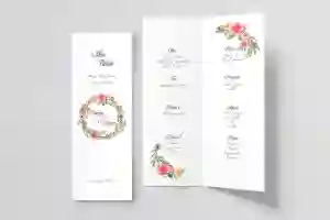 Menu Weselne Akwarelowe Wianki - Motyw 5