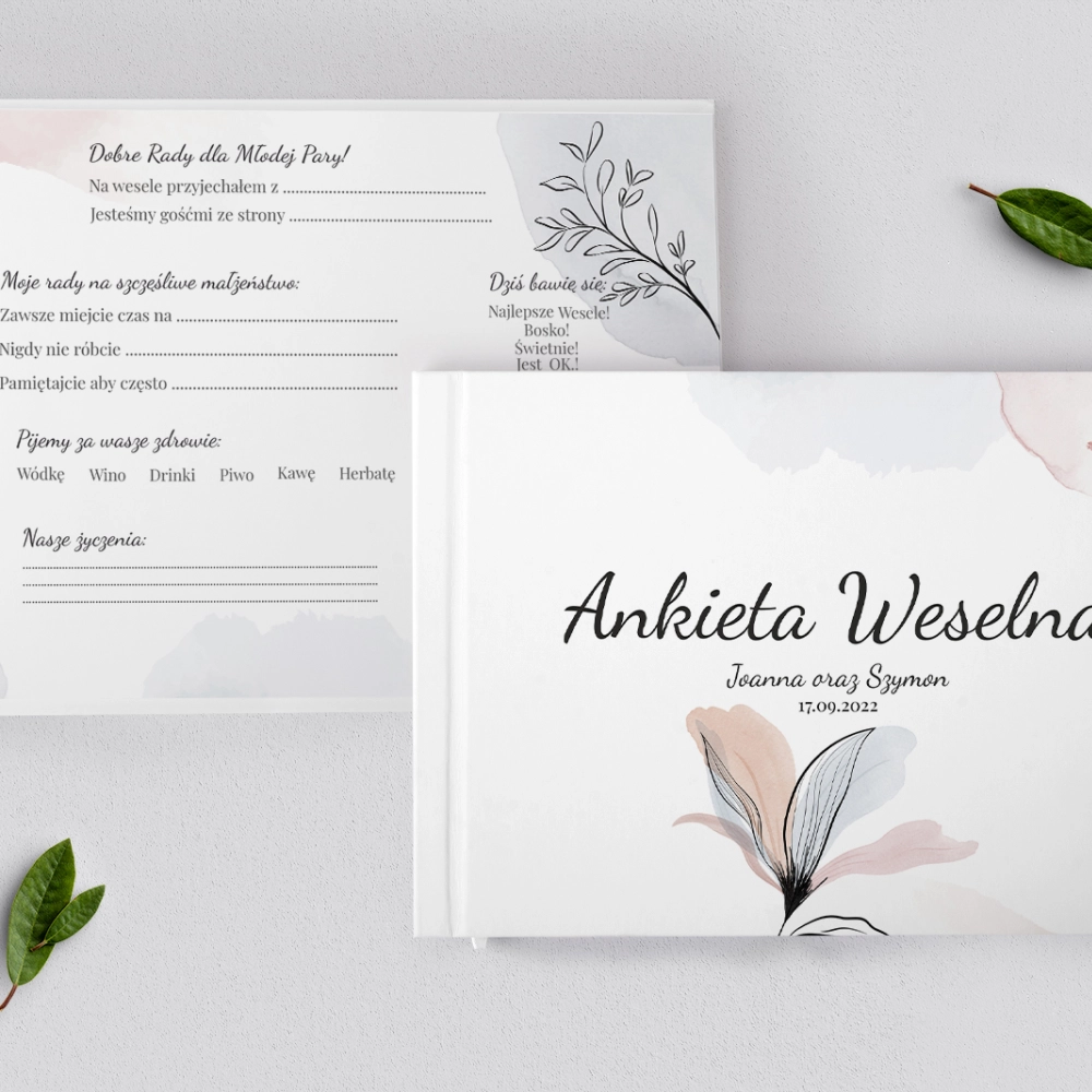 Ankieta Weselna - Watercolor Wedding Motyw 2