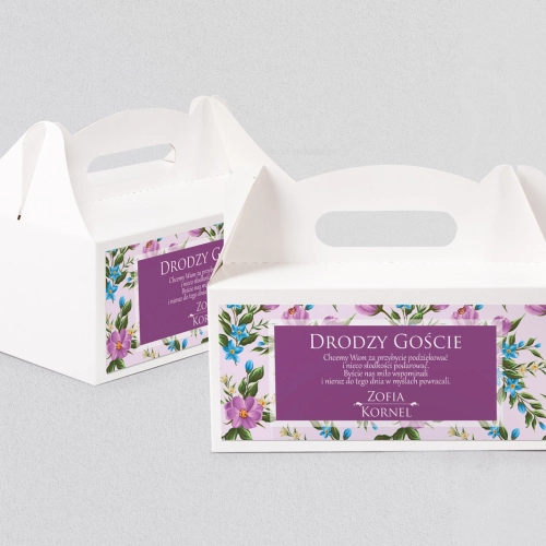 Pudełko na ciasto weselne Kwiatowe Pole Motyw 2