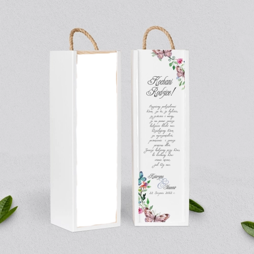 Skrzynka dla Rodziców - SNW Biała Akwarelowe Wianki Motyw 3