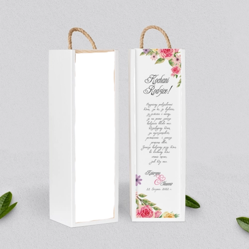 Skrzynka dla Rodziców - SNW Biała Akwarelowe Wianki Motyw 5