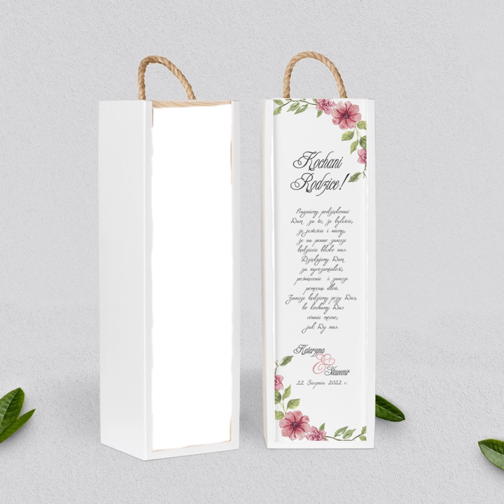 Skrzynka dla Rodziców - SNW Biała Akwarelowe Wianki Motyw 6