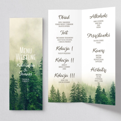 Menu Weselne Forest - Motyw 1