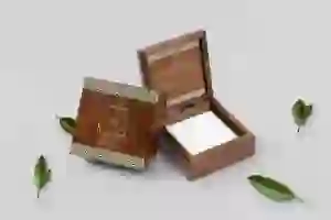 Pudełko na obrączki brązowe - Vintage Motyw 3