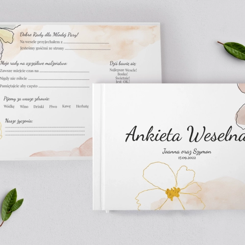 Ankieta Weselna - Watercolor Wedding Motyw 1