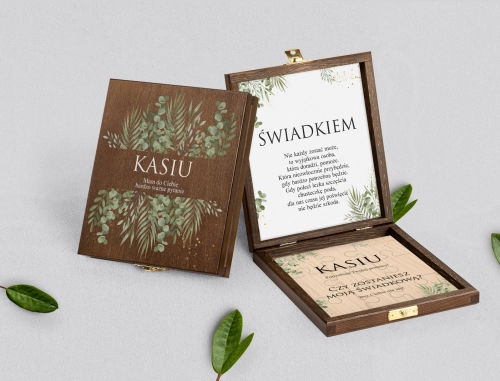 Prośba o świadkowanie - brązowe puzzle Leaves Motyw 2