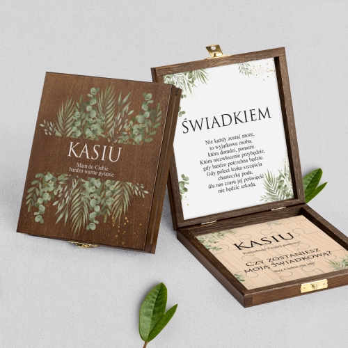 Prośba o świadkowanie - brązowe puzzle Leaves Motyw 2