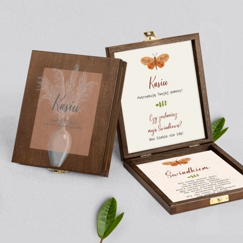 Prośba o świadkowanie - brązowe puzzle Butterflies - Motyw 4