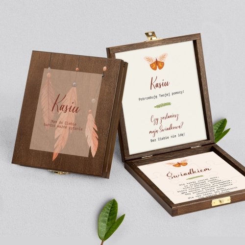 Prośba o świadkowanie - brązowe puzzle Butterflies - Motyw 1