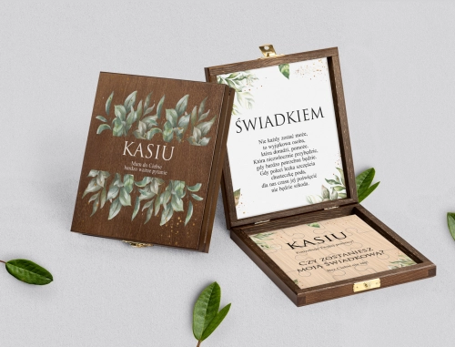 Prośba o świadkowanie - brązowe puzzle Leaves Motyw 1