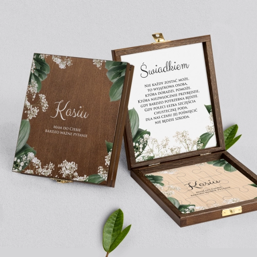 Prośba o świadkowanie - brązowe puzzle Soft Motyw 1