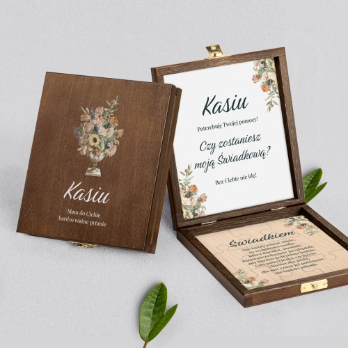 Prośba o świadkowanie - brązowe puzzle Rustic Summer Motyw 2