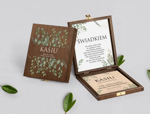 Prośba o świadkowanie - brązowe puzzle Leaves Motyw 3