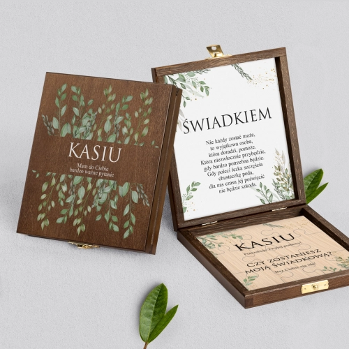 Prośba o świadkowanie - brązowe puzzle Leaves Motyw 3