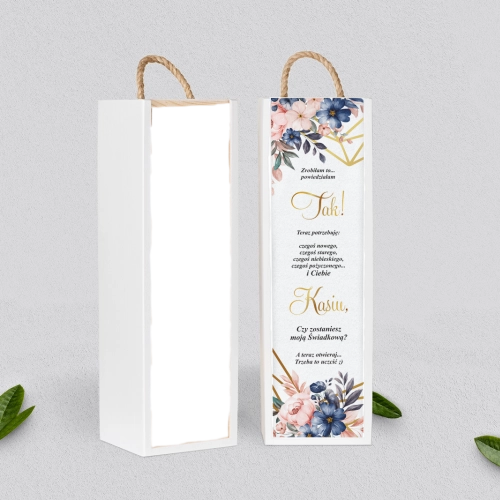 Prośba o Świadkowanie - SNW Akryl biała Geometryczne Serce - Motyw 2