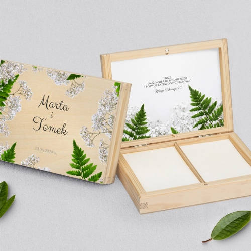 Pudełko na obrączki prostokątne naturalne - Soft Motyw 2