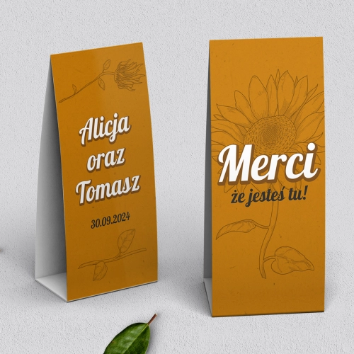 Podziękowanie Merci - Pudełeczko Sunflowers Motyw 3