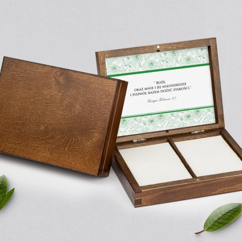 Pudełko na obrączki prostokątne brązowe - Ornaments Motyw 12